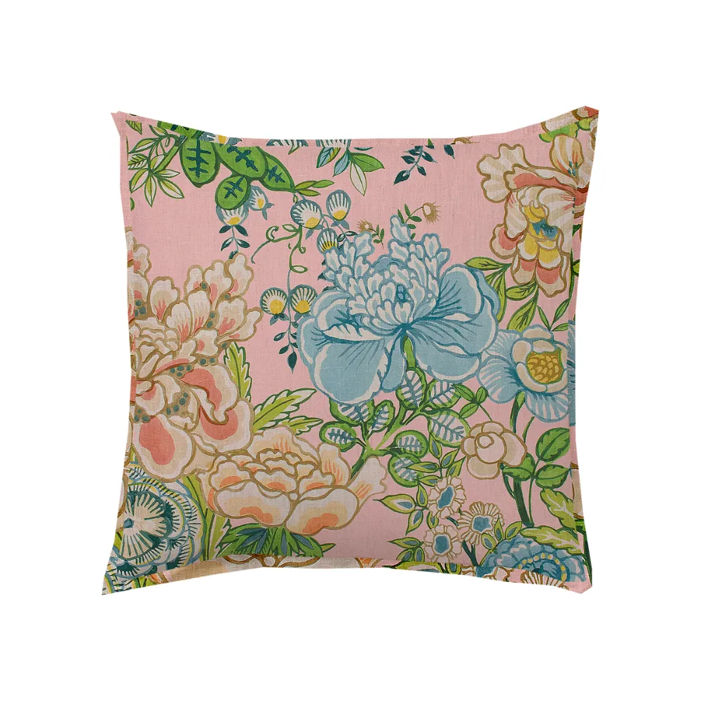 Peony Butterfly-Flange Throw Pillow