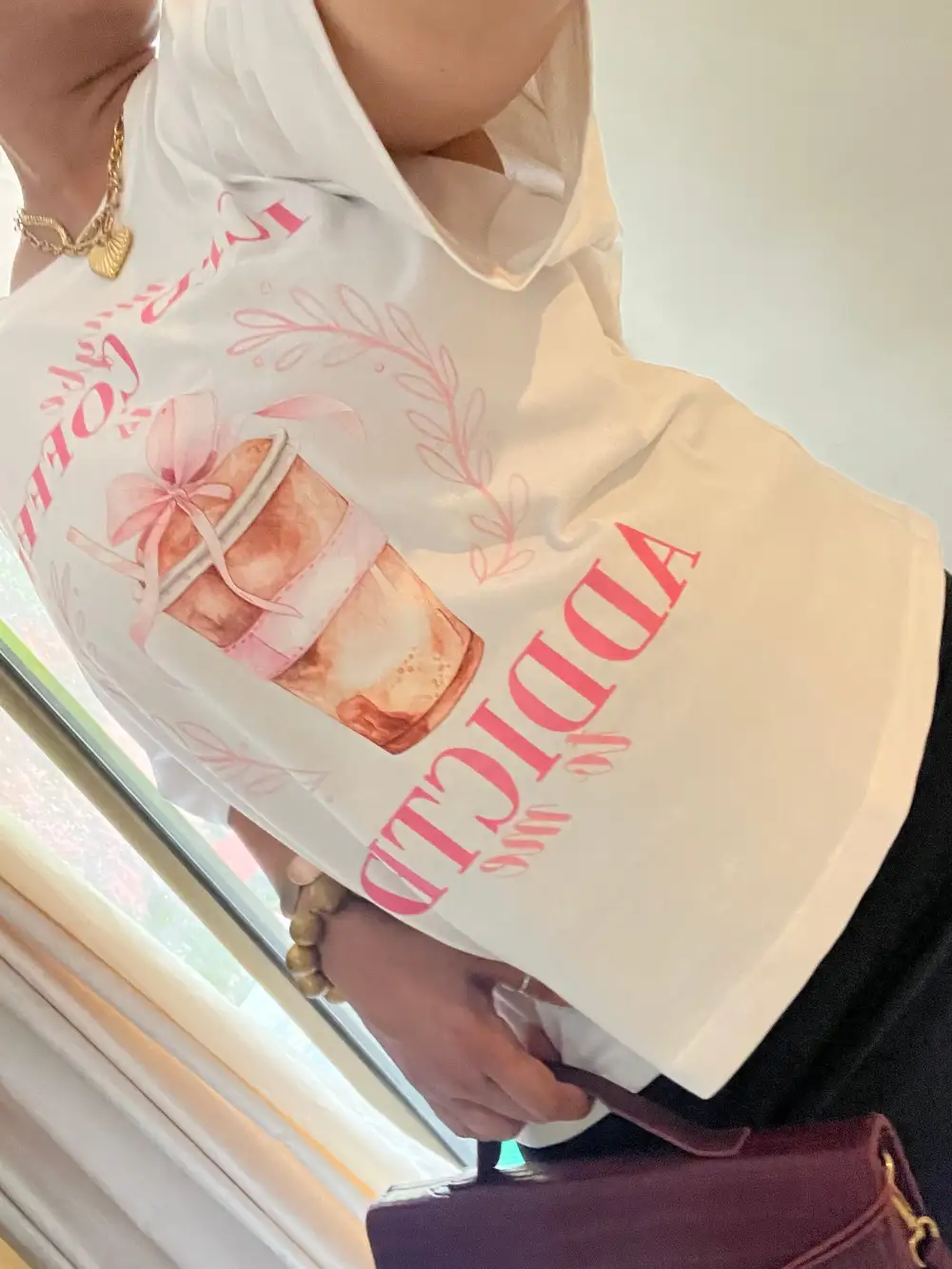 Coffee Baggy Fit Cotton Feel T-Shirt