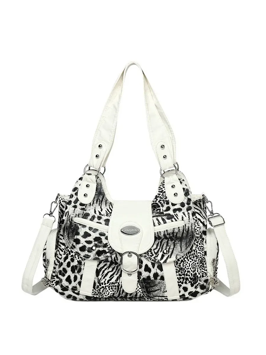 Layla Leopard-Print Studded Handbag