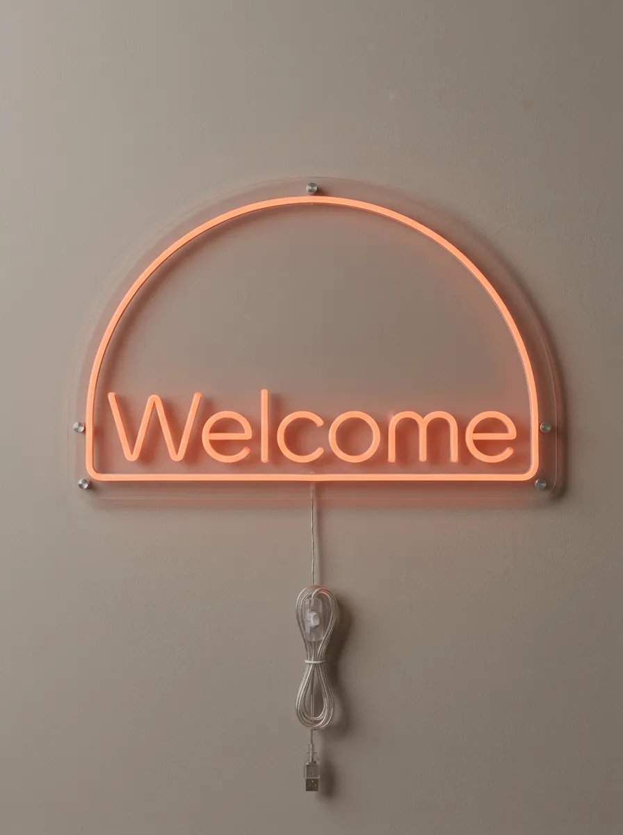 Compact Arch Welcome Neon Sign
