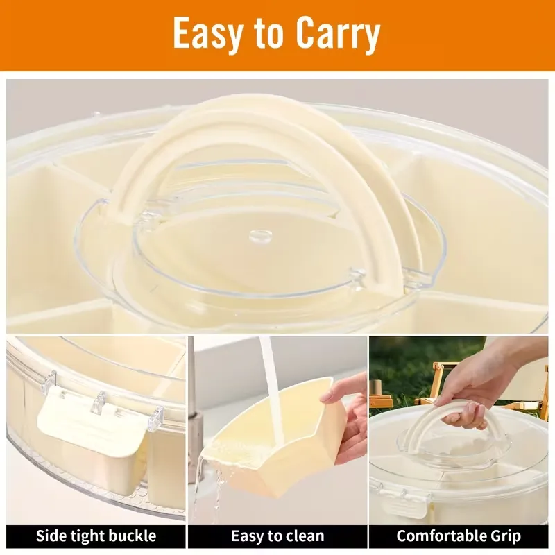 Round Multi-Compartment Spice Tray