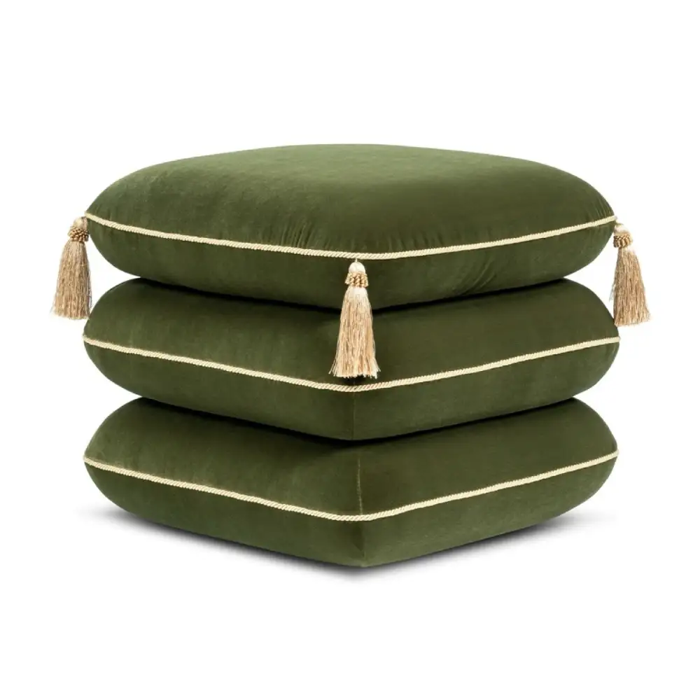 Monarch Velvet Tassel Ottoman