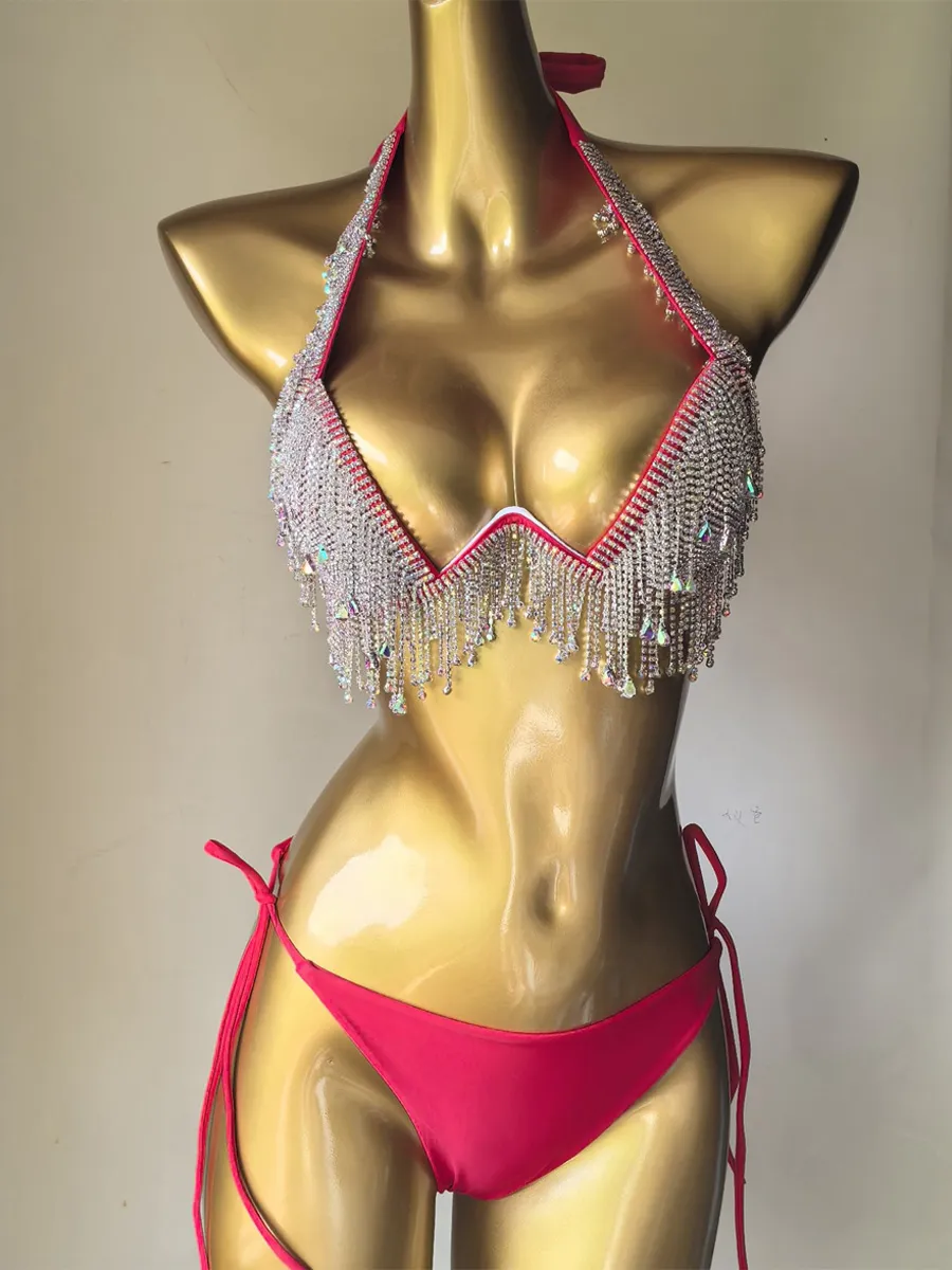 Alessia Rhinestone Tassel Bikini