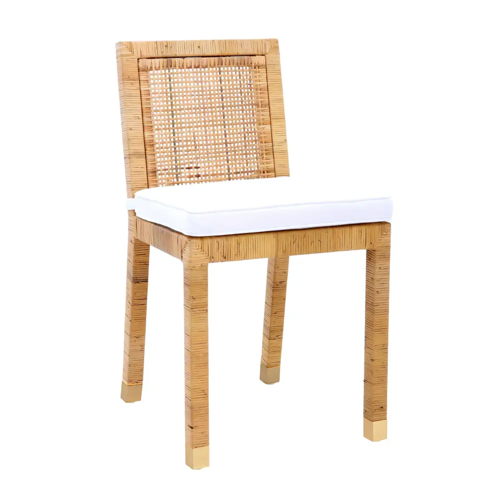 Rattan Performance Fabric Dining Chair