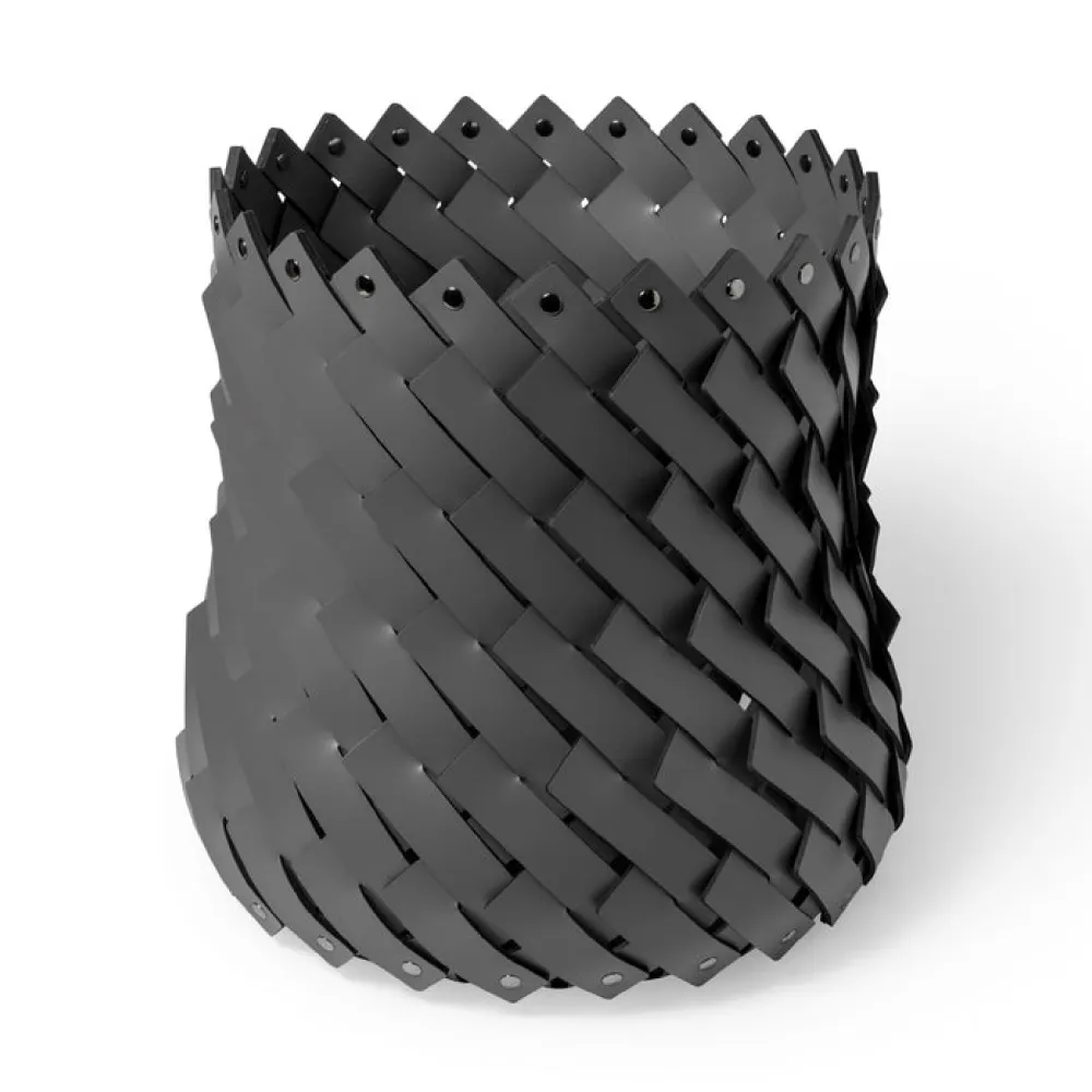 Handwoven Leather Strips Basket