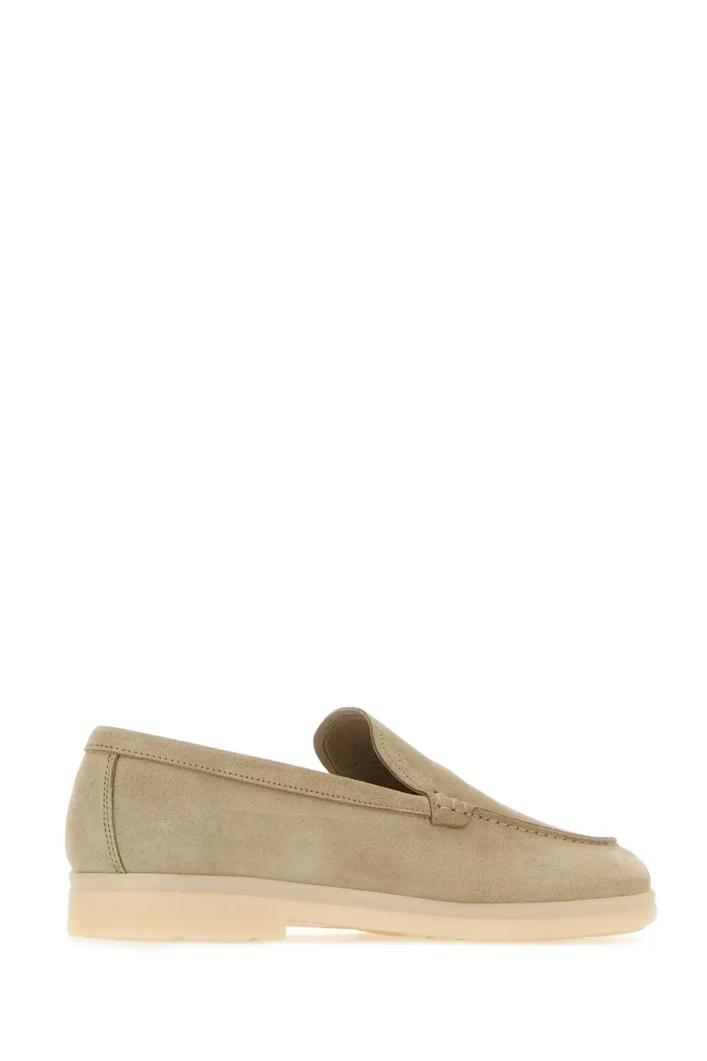 Embossed Front Round Toe Suede Loafers