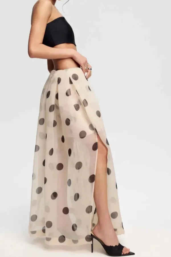Polka-Dot Maxi Skirt