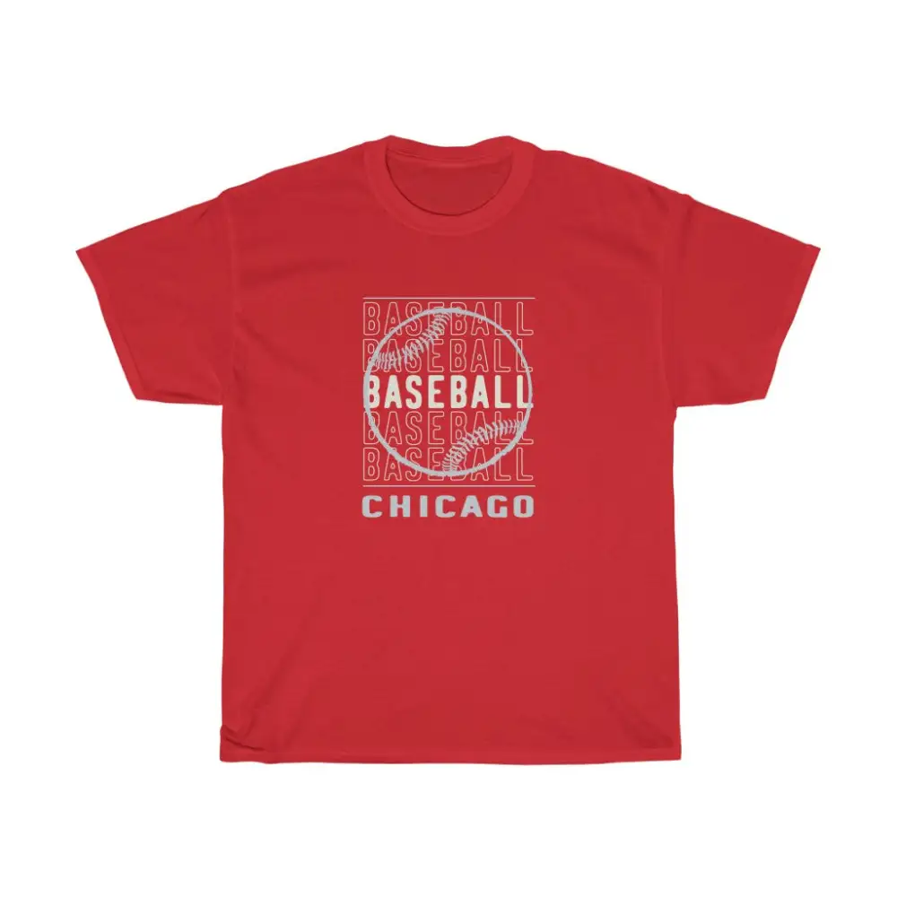 Baseball Chicago with Silver Baseball Graphic T-Shirt