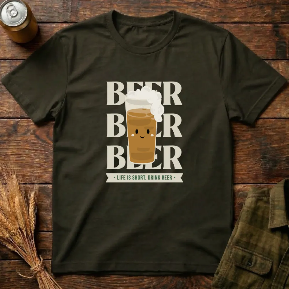 Drink Beer Graphic Cotton T-Shirt