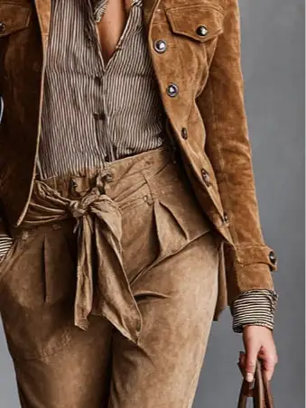 Single-Breasted Cropped Suede Jacket