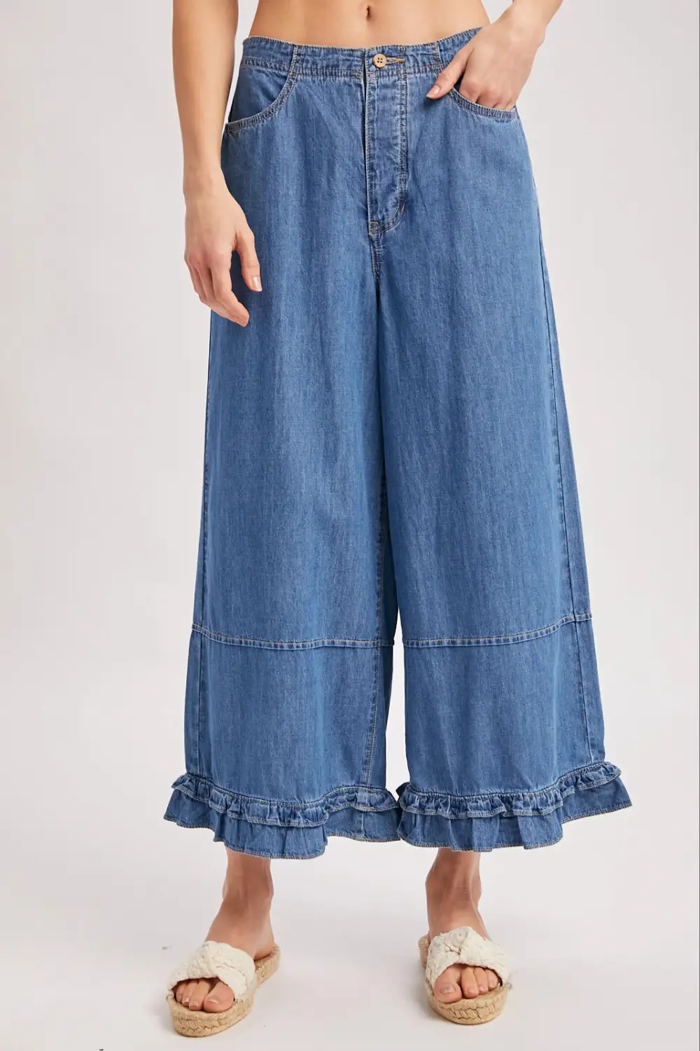 Roomy Zip Wide Leg Everyday Jeans