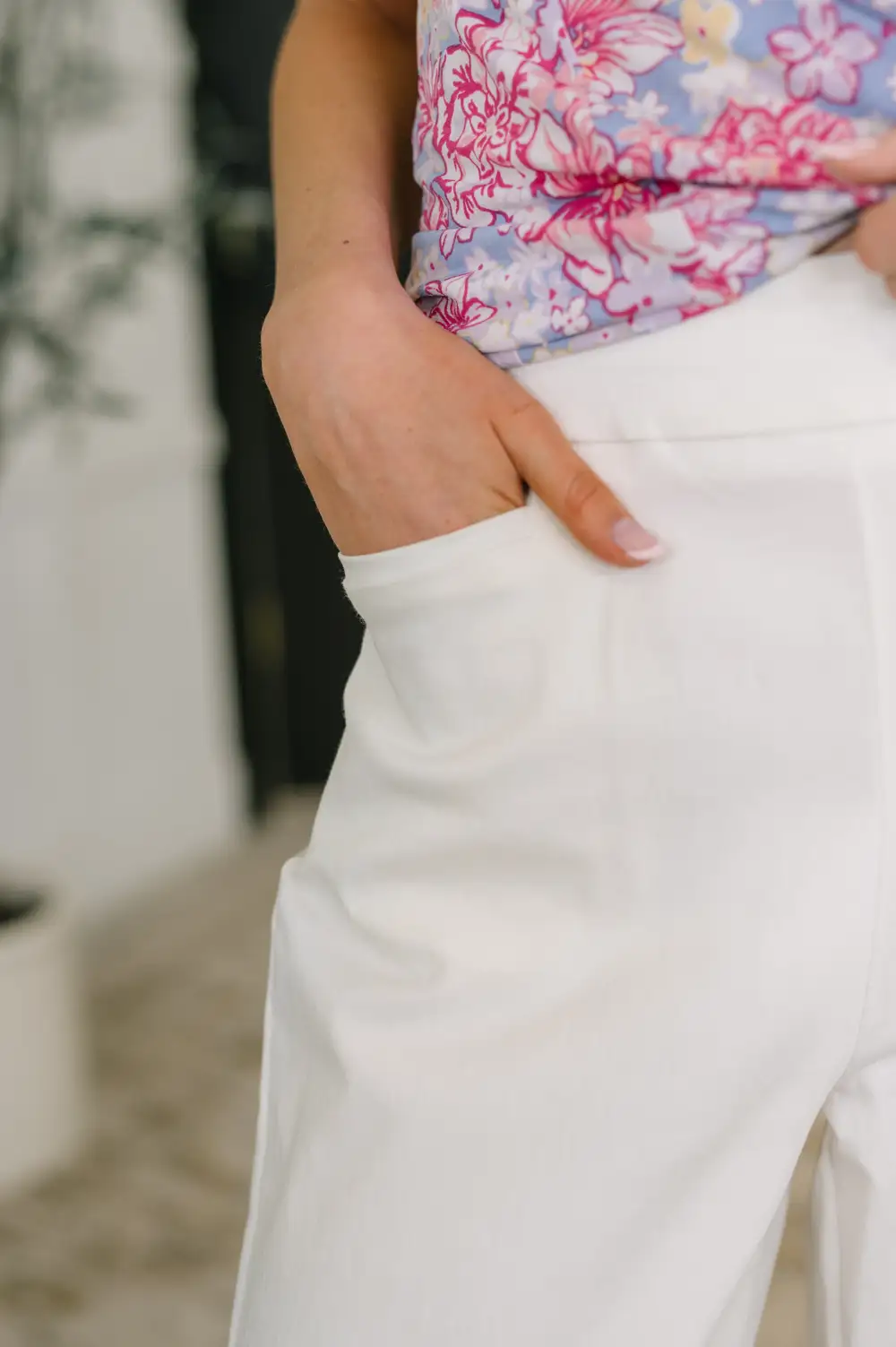 Pair High Waist Wide Leg Bottoms In