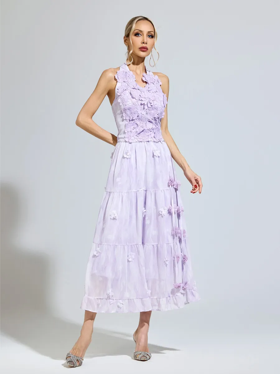 Talia Purple Lace Two-Piece Set