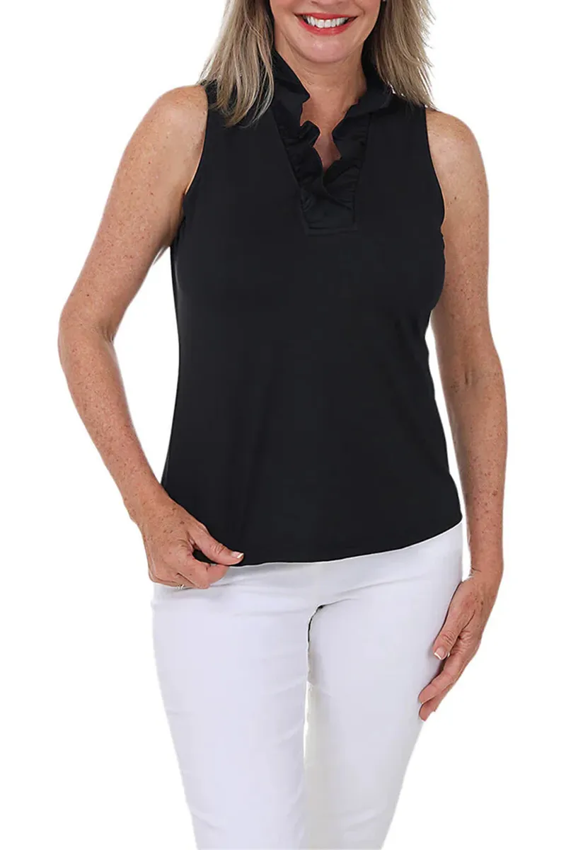 Solid Slub-Knit V-Neck Tee