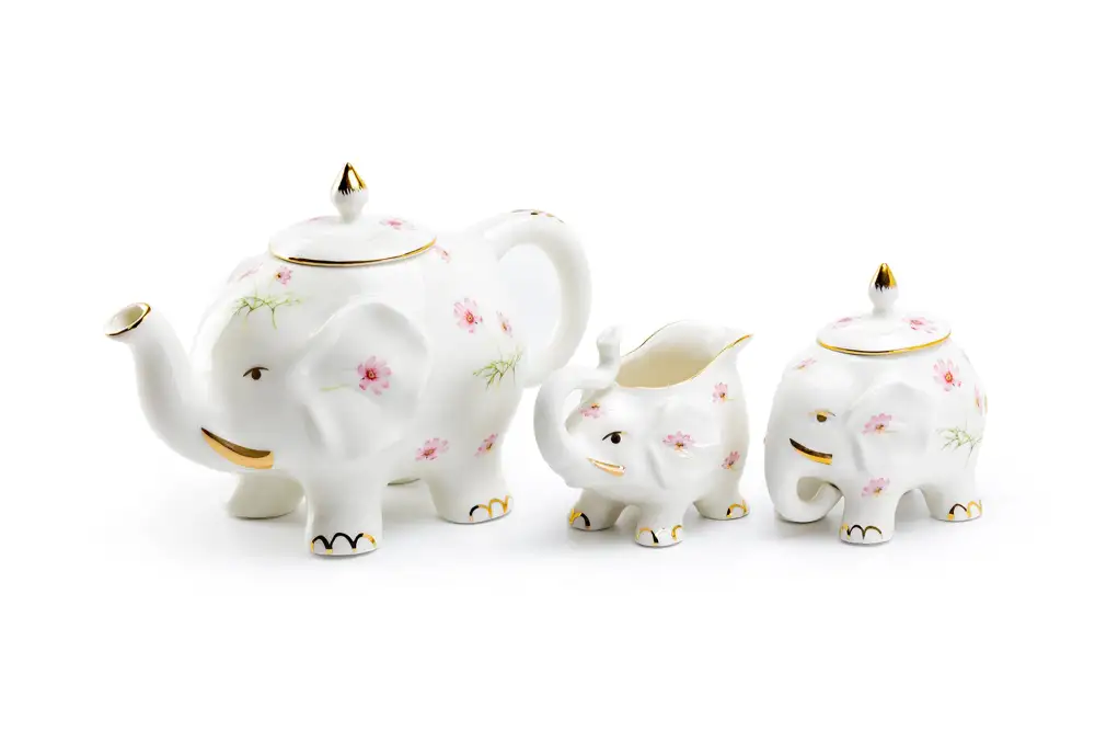 Flower Elephant Porcelain Tea Set