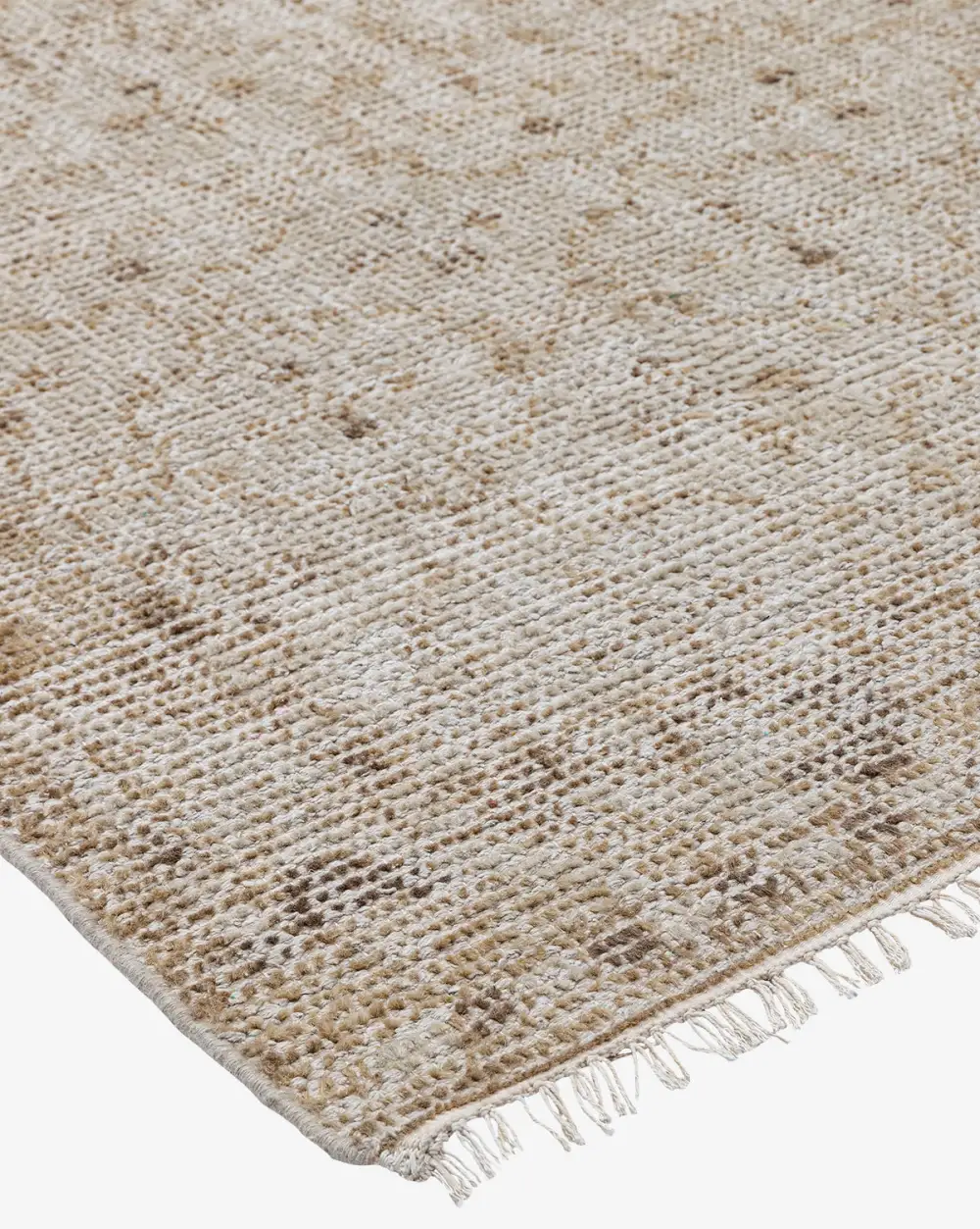 Fringed Hand-Knotted Synthetic Area Rug