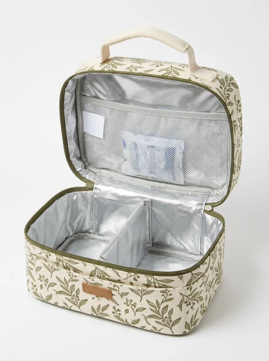Botanical Nature Lover Olive Leaf Printed Insulated Lunch Bag