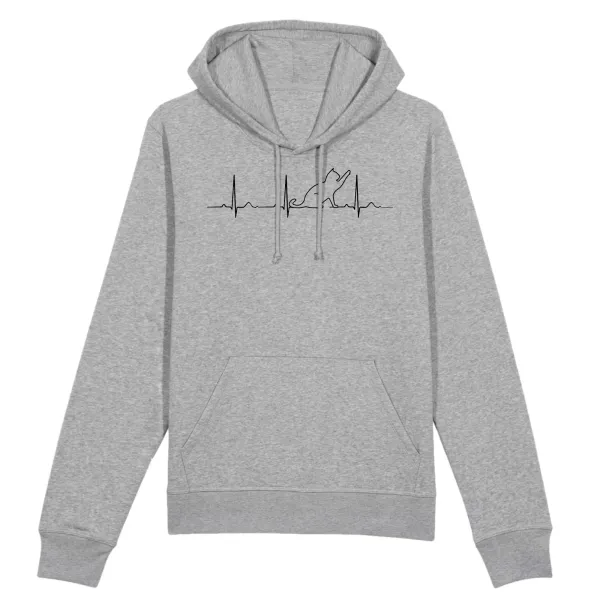 Heartbeat Cat Graphic Pullover Hoodie
