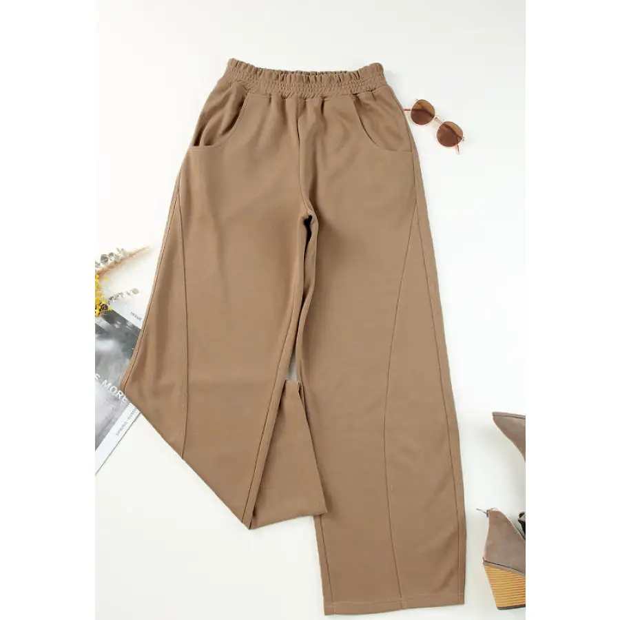 Elastic Waist Sweatpants with Pockets Apparel