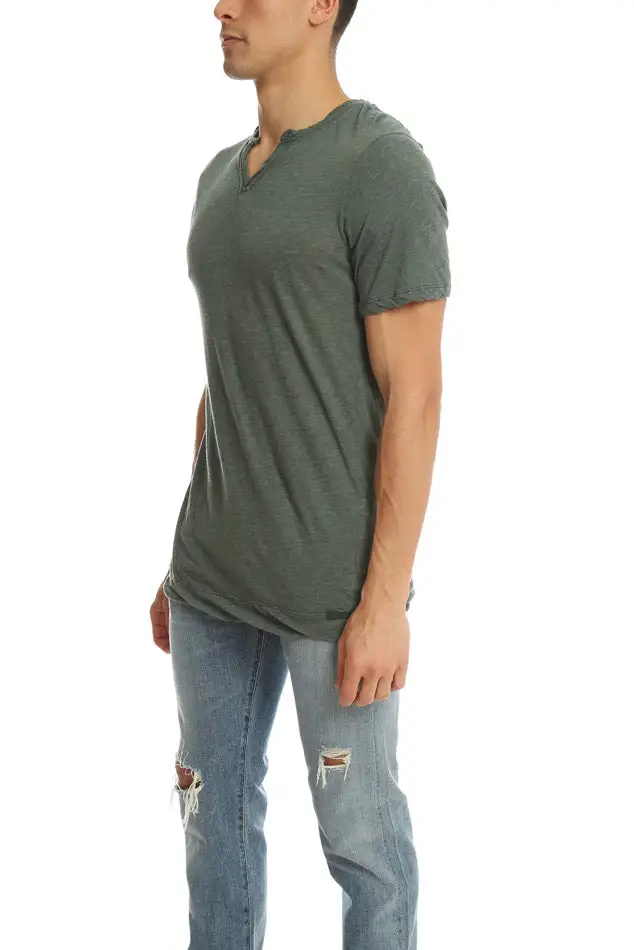 Everyday V-Neck Cotton Slit-Neck T-Shirt