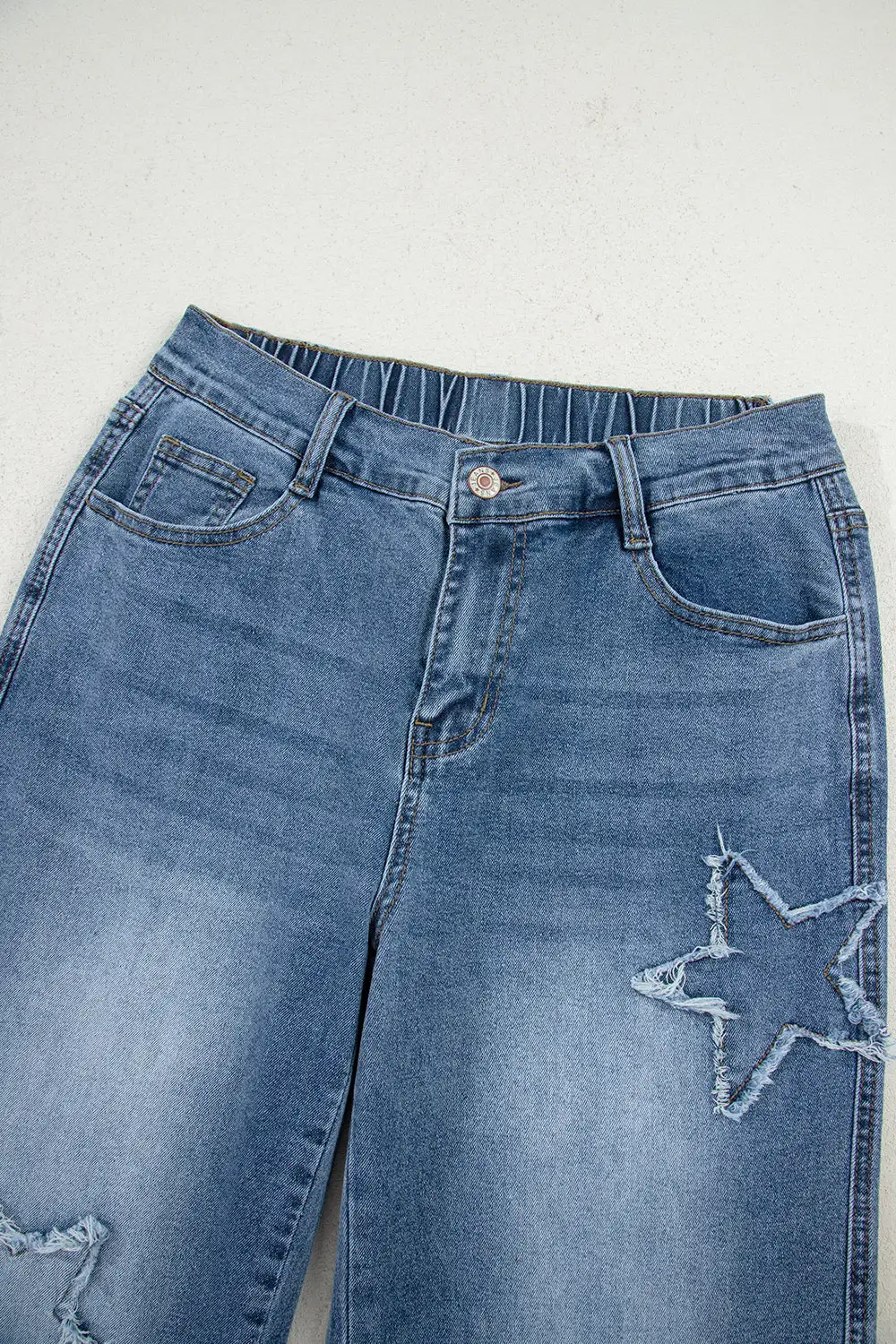 Casual Ribbed Denim Jeans