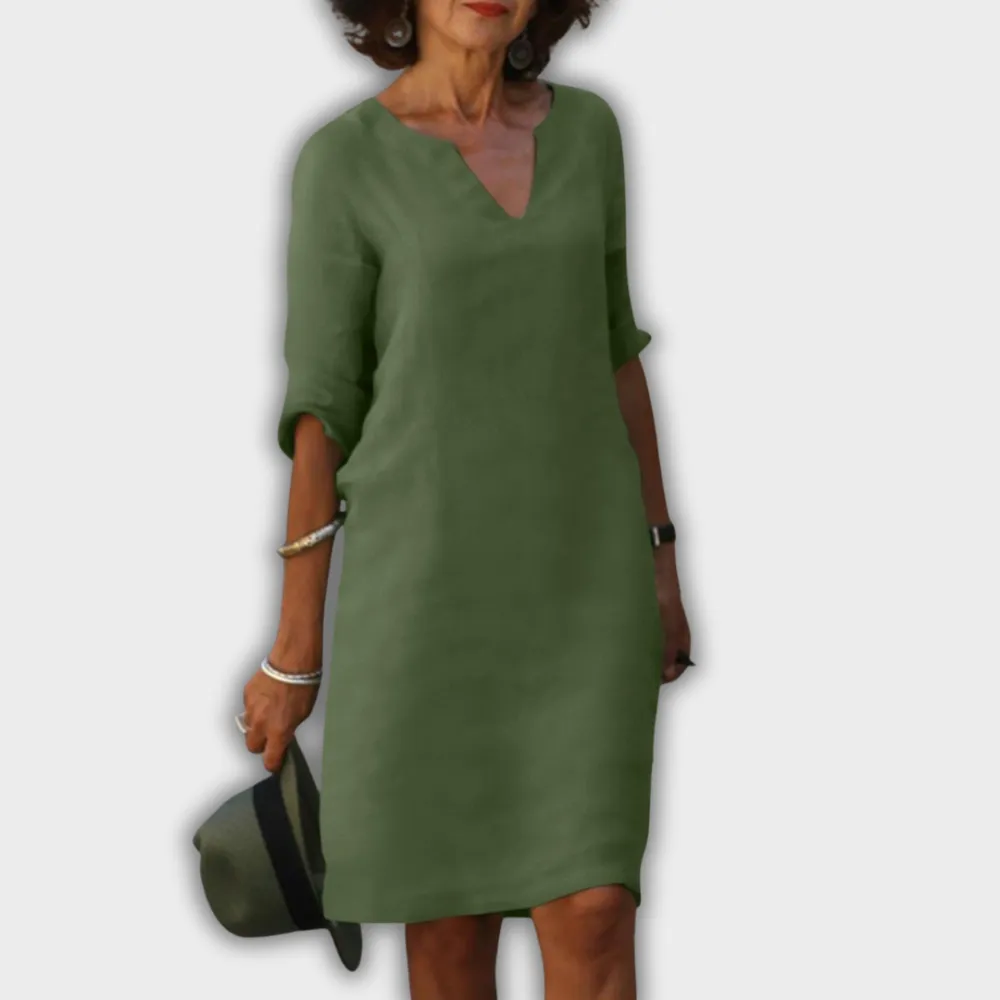 V-Neck Relaxed Casual Dress