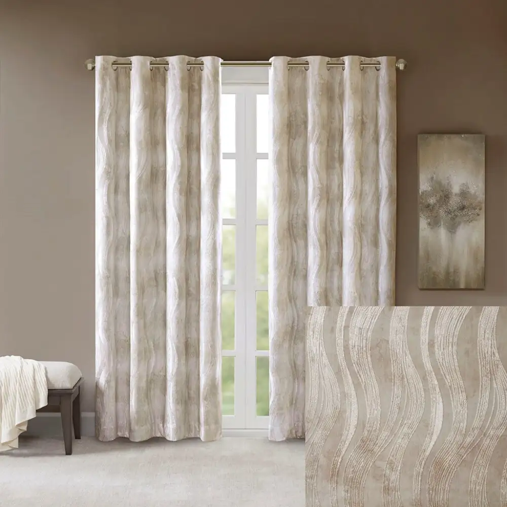 Refined Blackout Jacquard Window Curtain Panel