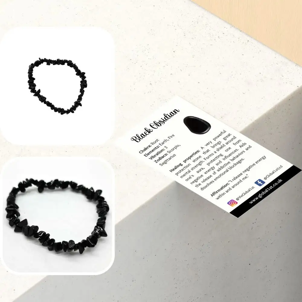 Chip-Stone Stretch Gemstone Crystal Bracelet