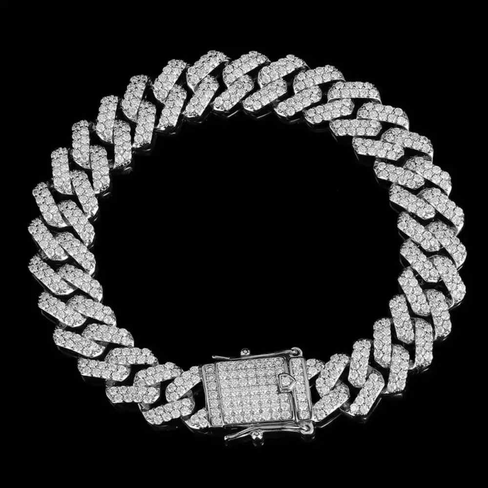 Men's Artisan-Inspired Iced Out Cuban Link Bracelet