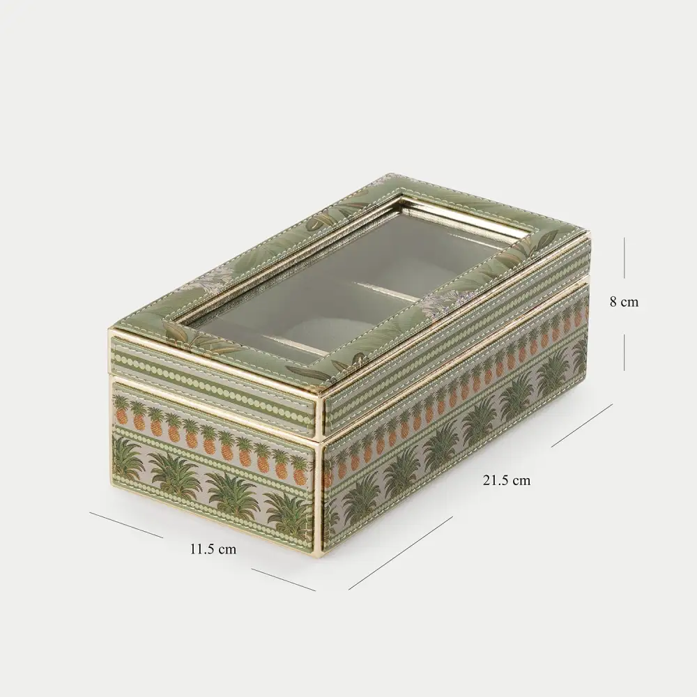 Green Three Slot Watch Organizer