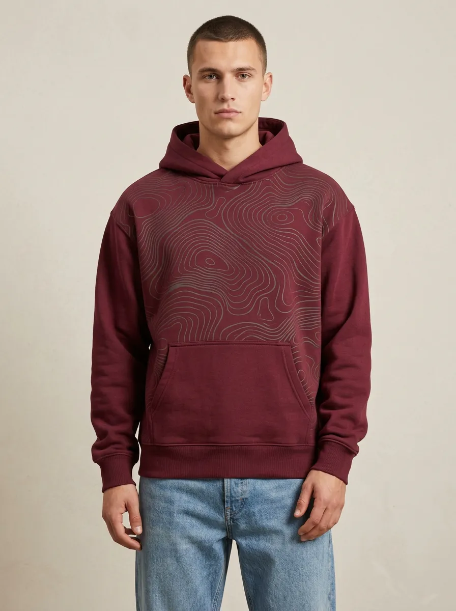 Relaxed Topographic Map Hoodie