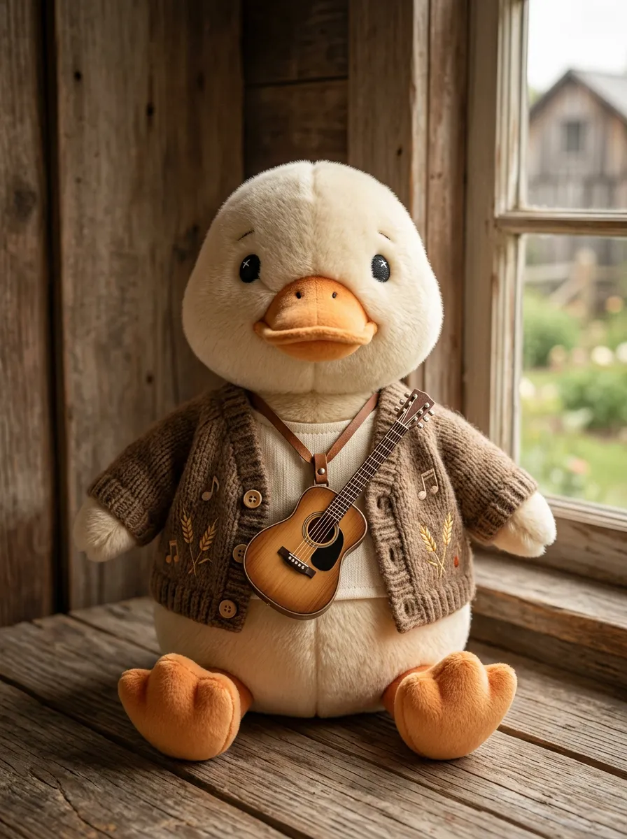 Nashville-Inspired Guitar Country Music Duck Keepsake Plush Toy