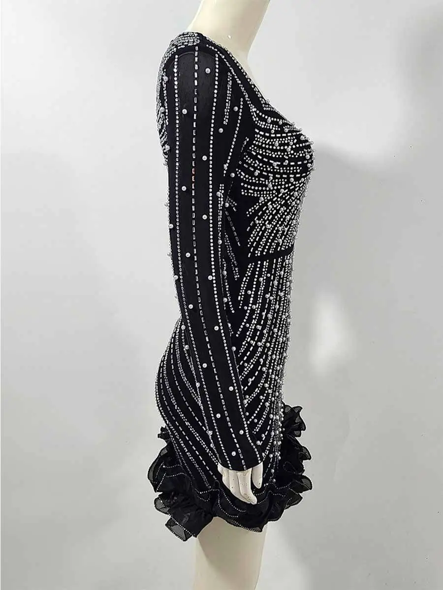 Sienna Diamond Bubble Bead Mini Dress