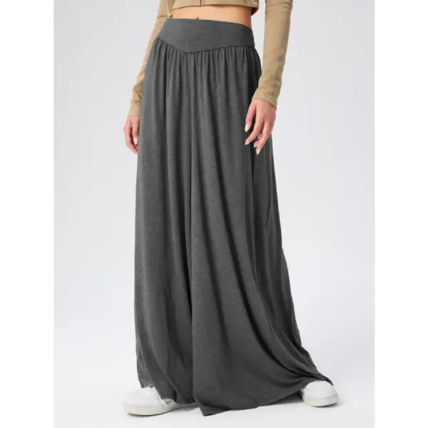 Relaxed High Waist Wide Leg Pants