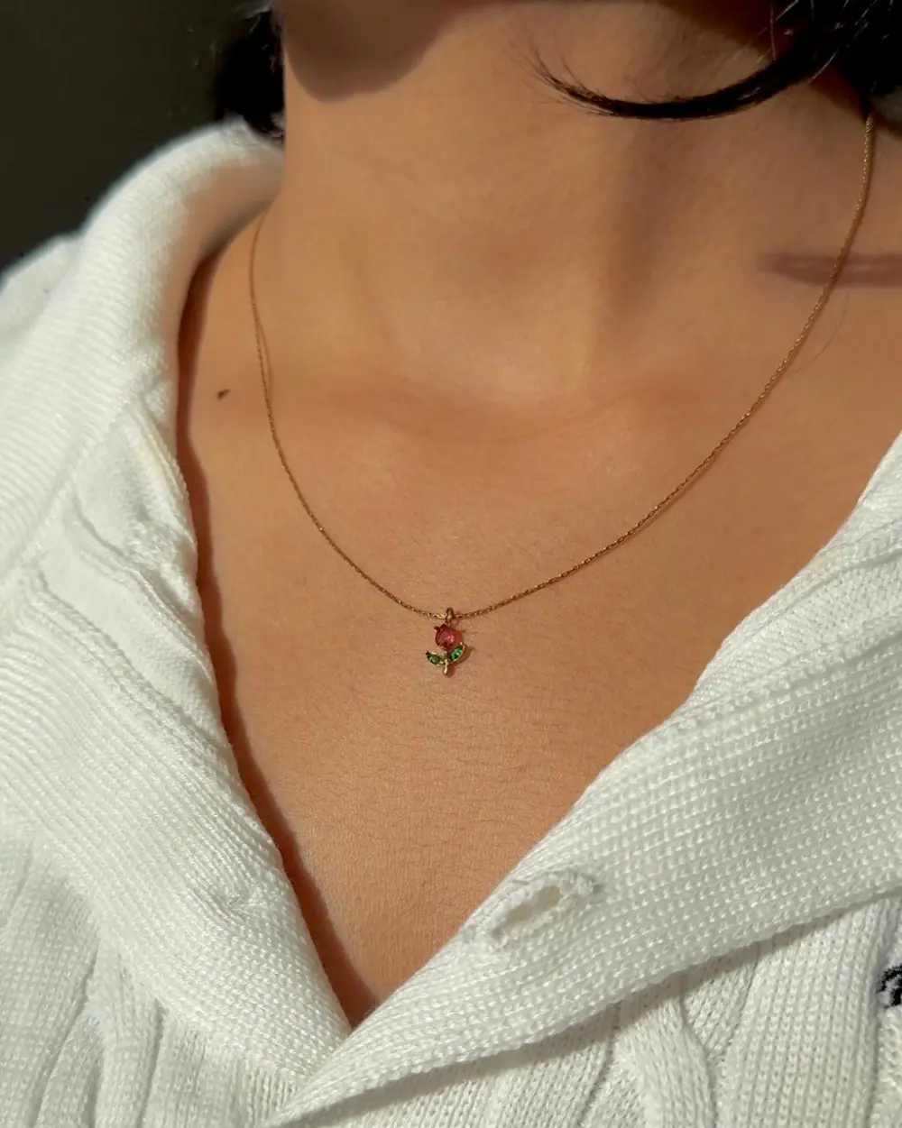 Stainless Steel Floral Delicate Fashion Necklace
