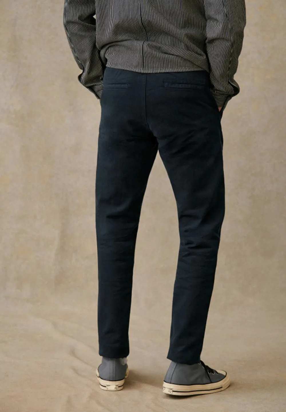 Olive Green Cotton Linen Blend Casual Trousers