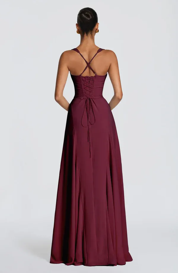 Lydia Camisole Waist-Cinched Maxi Dress
