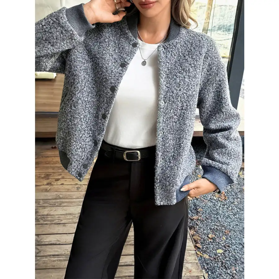 Snap Down Dropped Shoulder Jacket