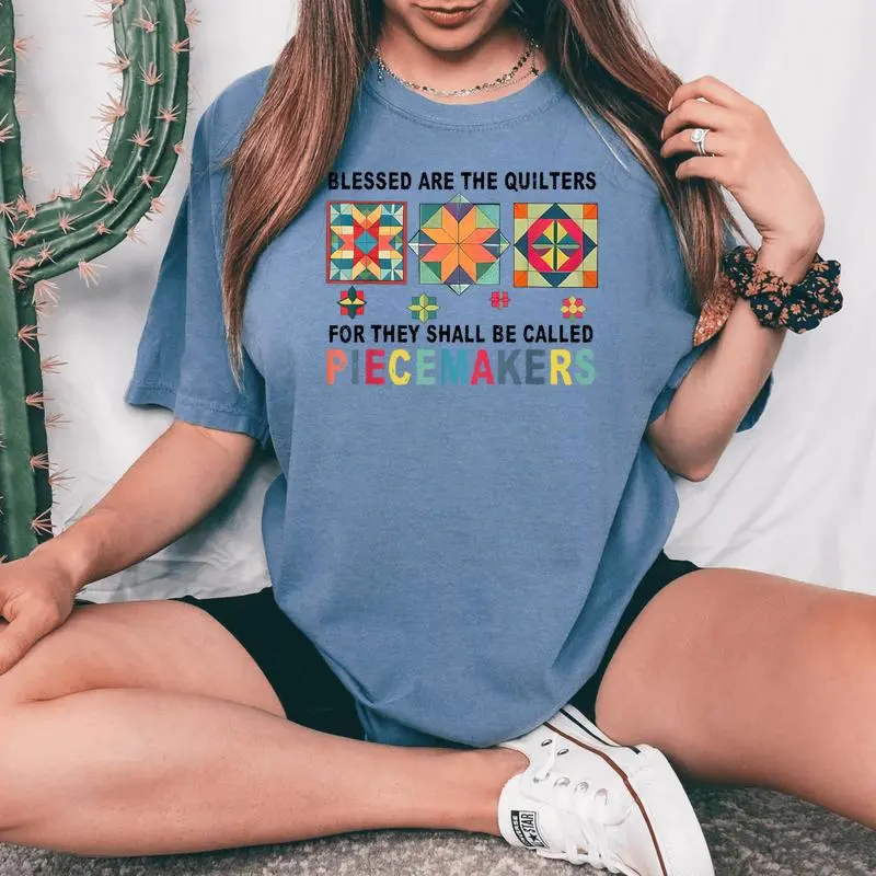 Cute Quilting For Grandma Quilters Sewing Piecemaker Women's Oversized Comfort T-shirt