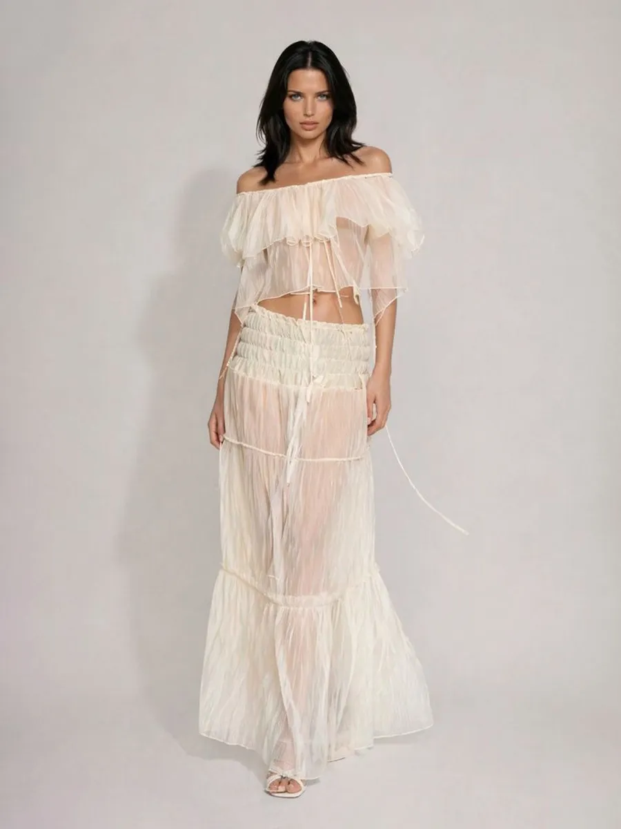 Acacia Off-the-Shoulder Puff-Sleeve Two Piece Set