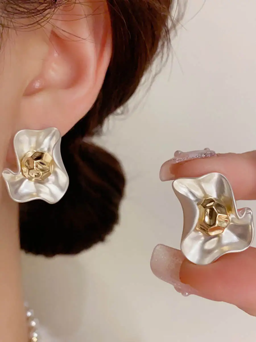 Lustrous Floral Accent Earrings