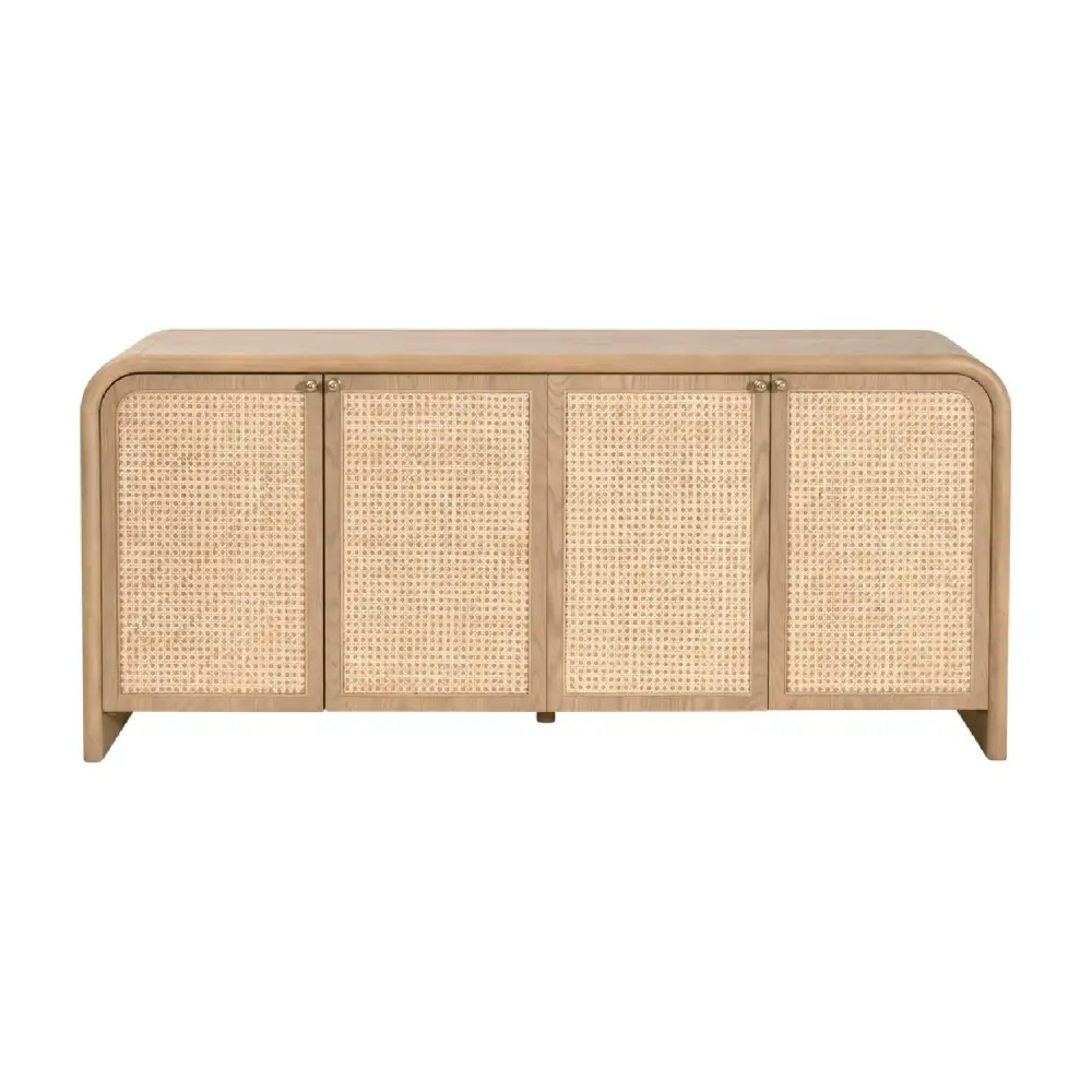 Oak Framed Cane Four-Door Sideboard