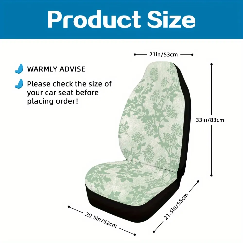 2 Pcs Vintage Floral Car Seat Cover