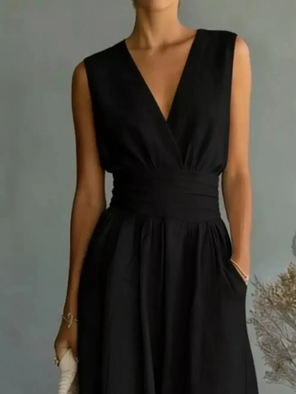 Plus Size Sleeveless Wide Leg Jumpsuit
