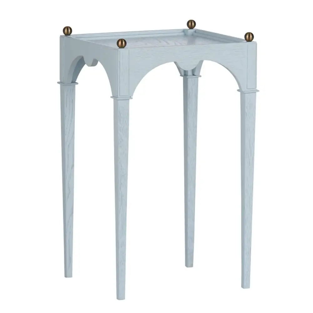 Modern Wood Brass Detail Side Table