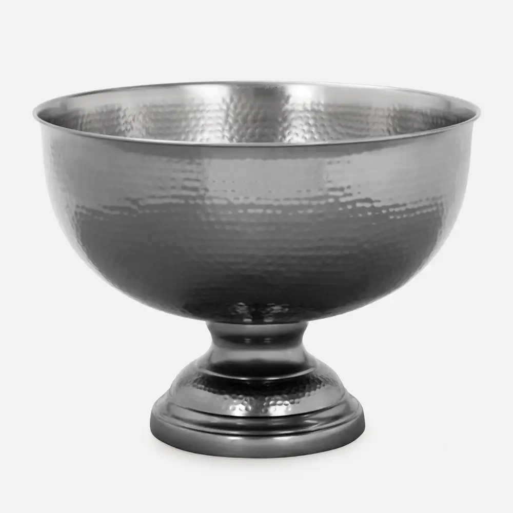 Hammered Metal Punch Bowl