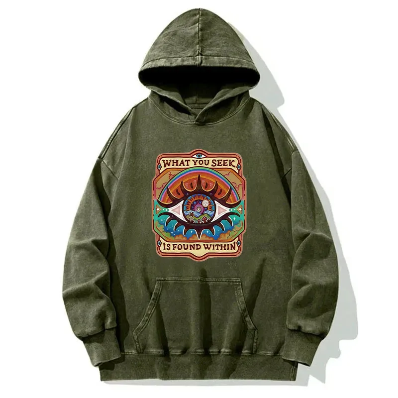 Swallowed By Psychedelic World Washed Hoodie