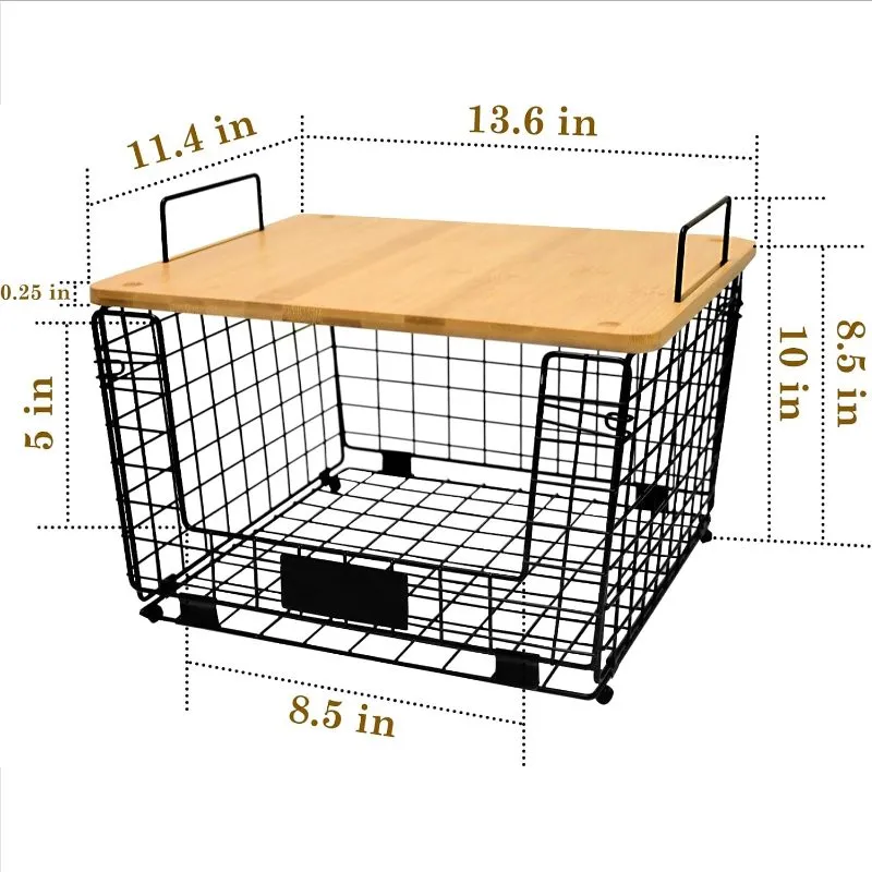 Wire Storage Basket With Lid