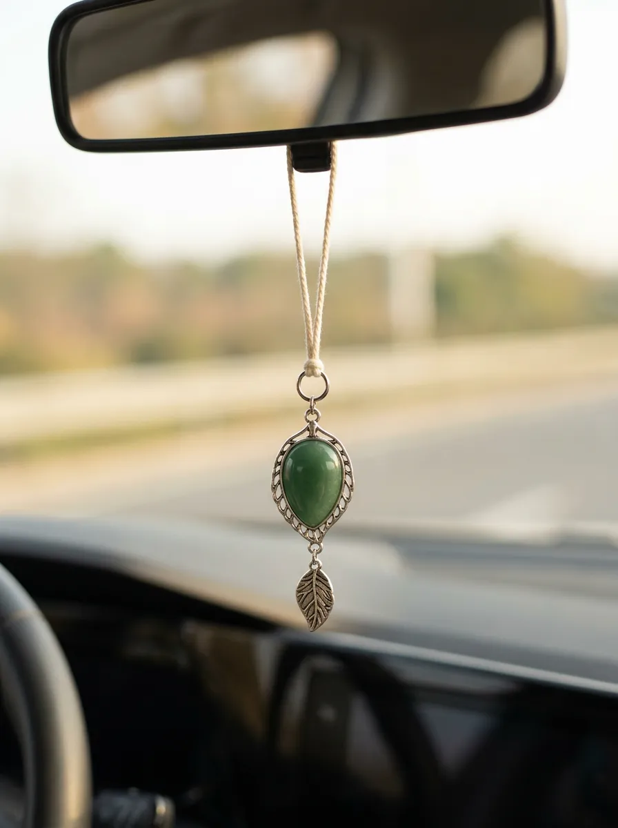 Refined Leaf Rearview Mirror Hanging Ornament