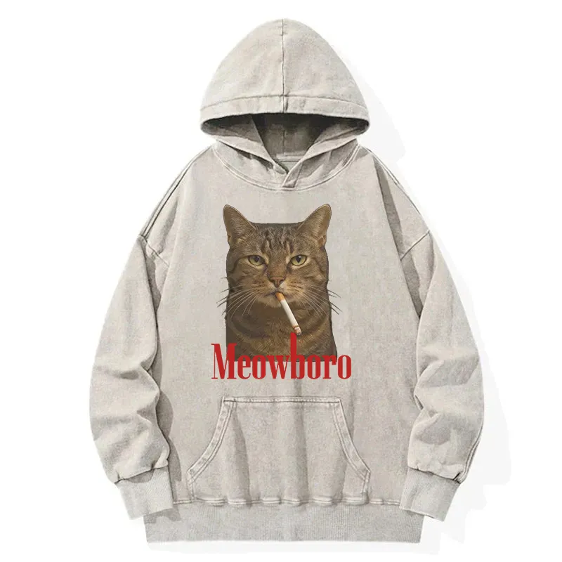 Funny Realistic Cat Meme Washed Hoodie